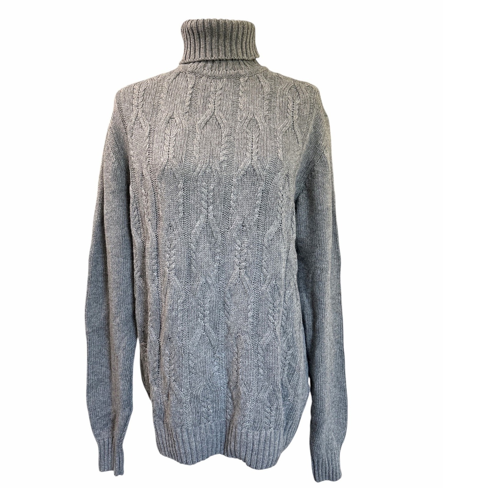 Nwt La Maglia Del Conte Siena Cashmere Blend Cable Knit Turtleneck Sweater 3xl